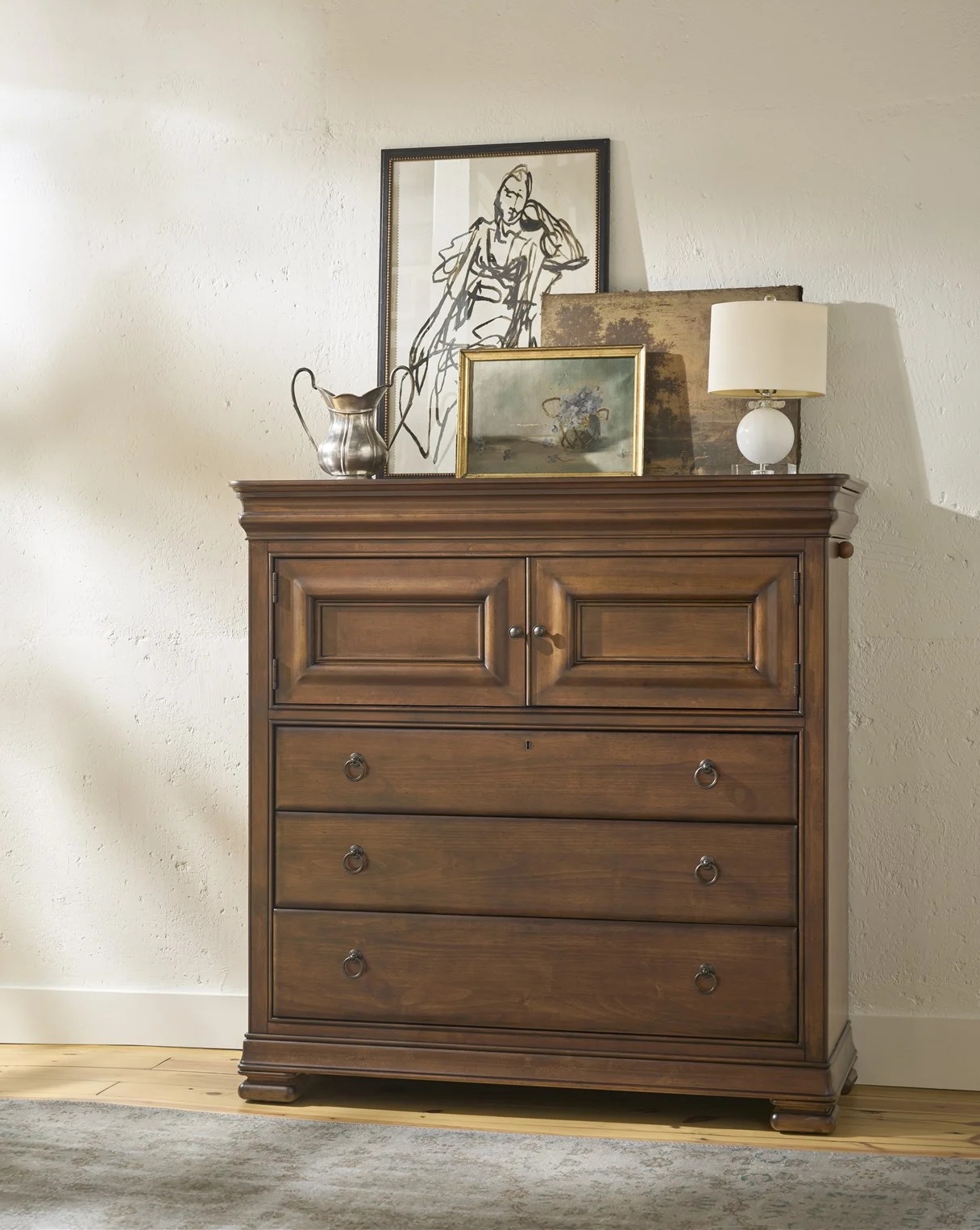 New Lou Wood Sleigh Bedroom Set
