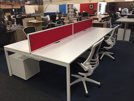 Nova 55.1" Fabric Desk Screen w/Metal Frame for 4-Desk Bench (w/Metal Fittings)