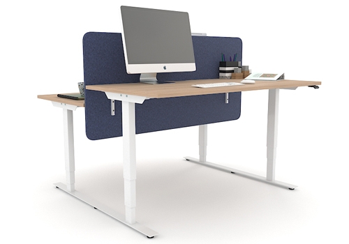 Easy 47.2" Adjustable 3-Column Sit-Stand Office 2-Desk Bench