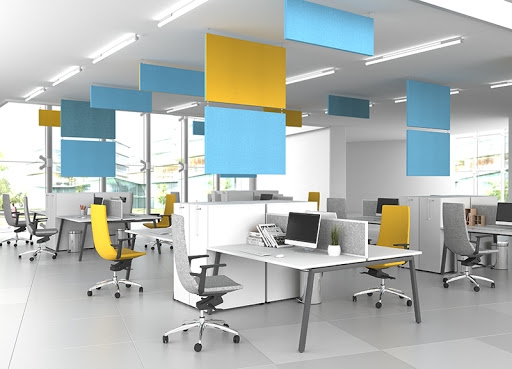 Modus Customizable Sound Absorbing Vertical Ceiling Panels