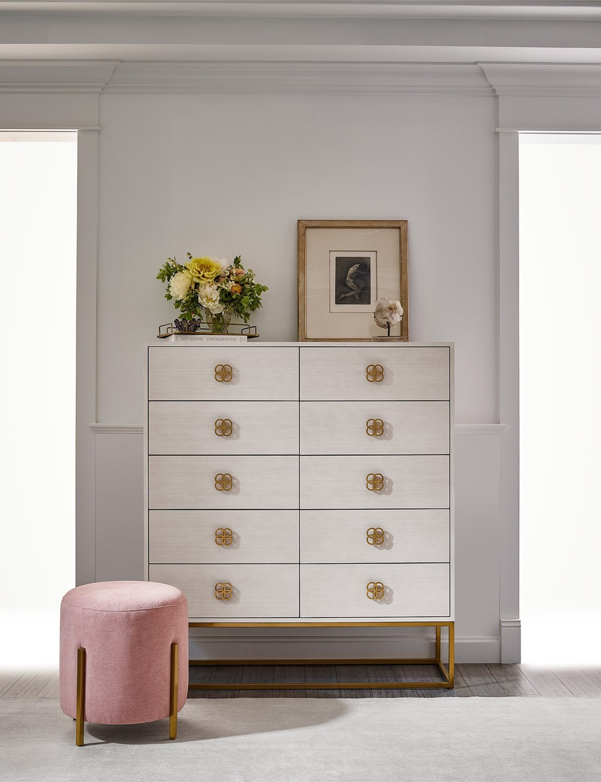 Peony Wood/Metal Chest w/10 Drawers