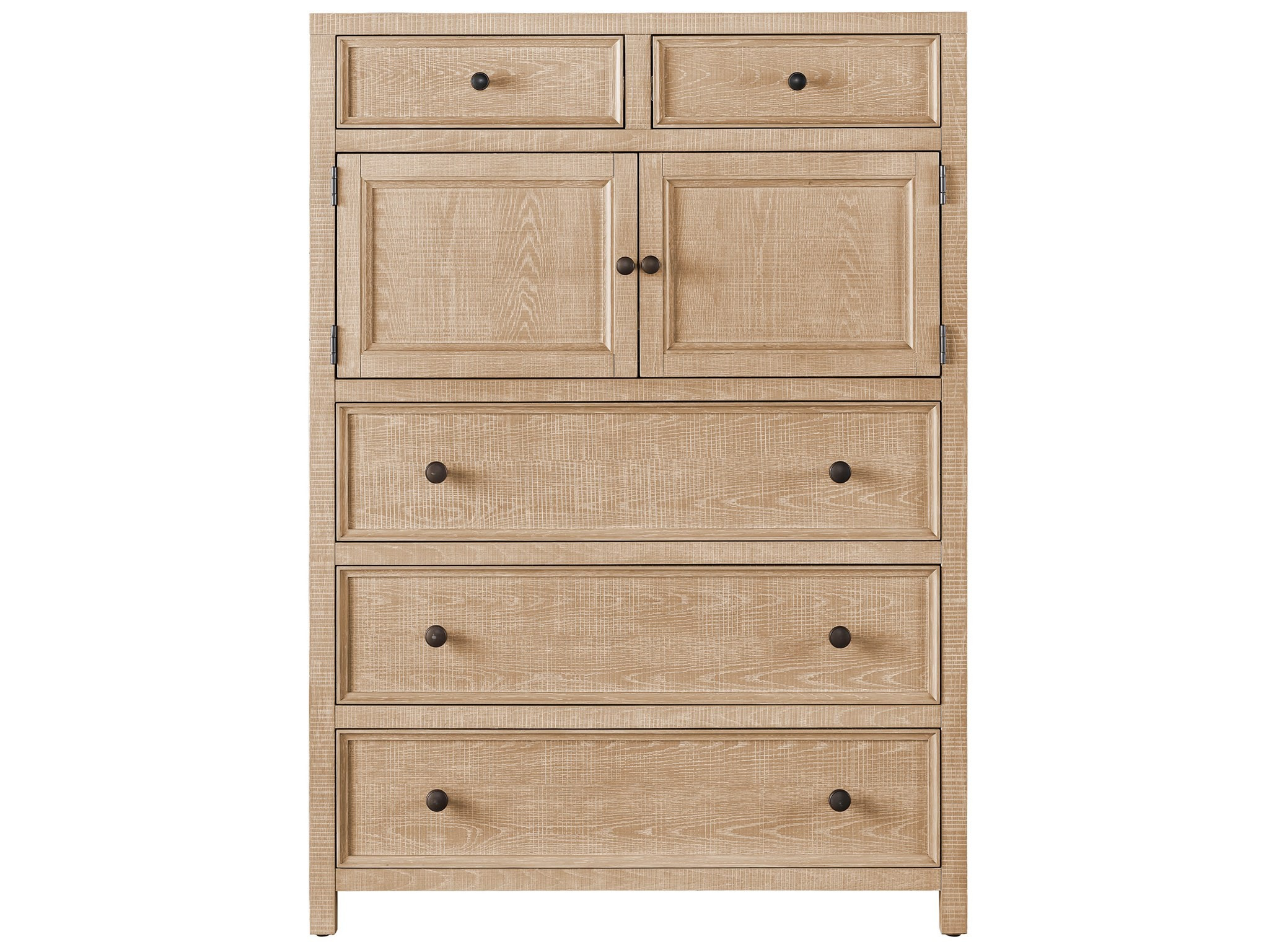 Wood Chest w/5 Drawers & 2 Doors