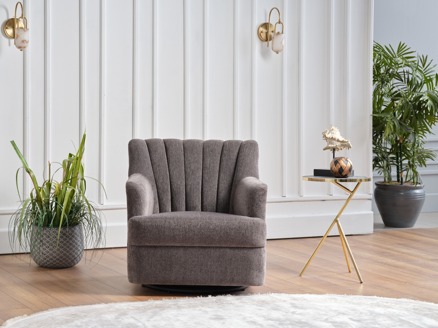 Urbane Fabric Swivel Armchair