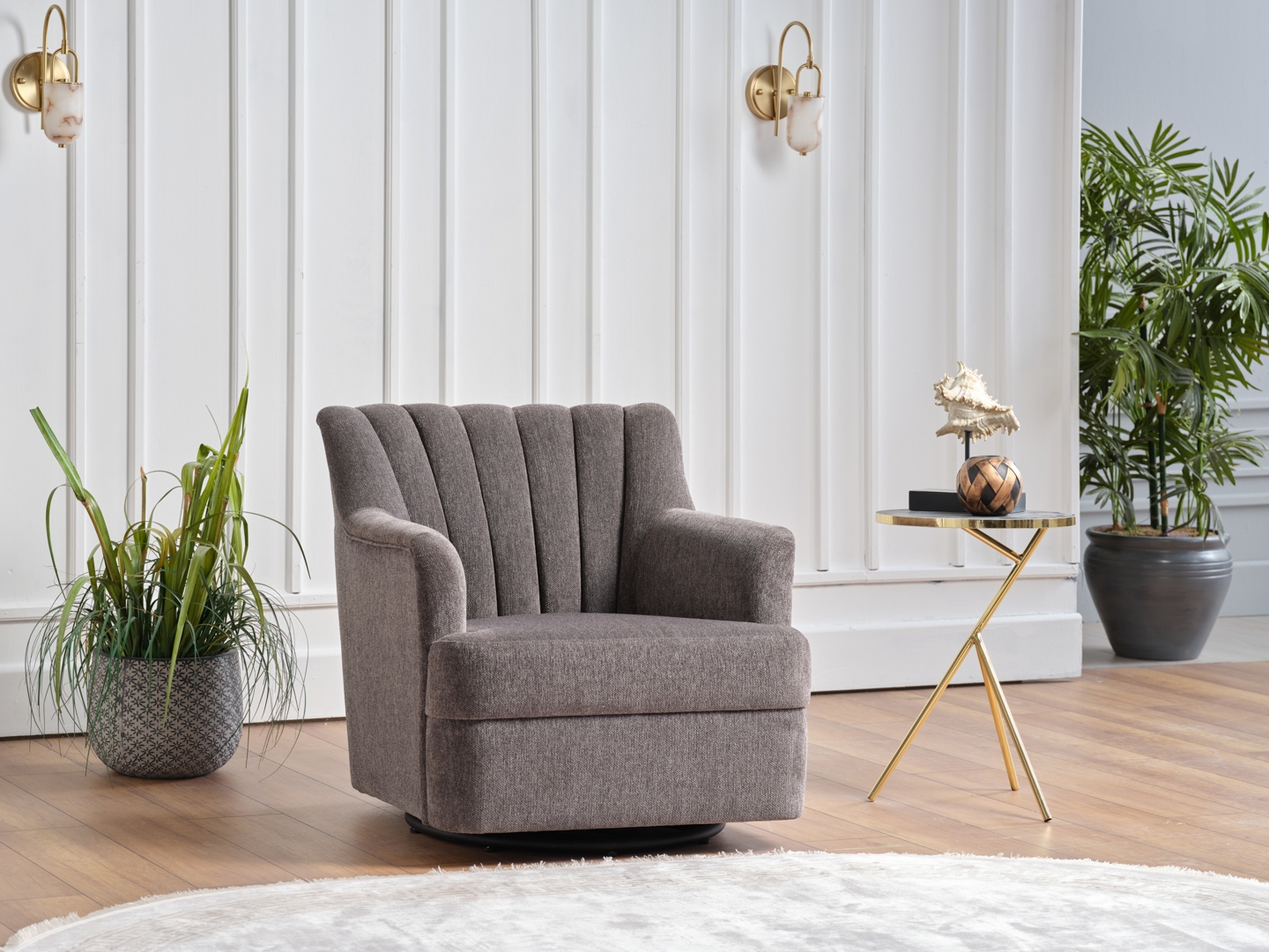 Urbane Fabric Swivel Armchair