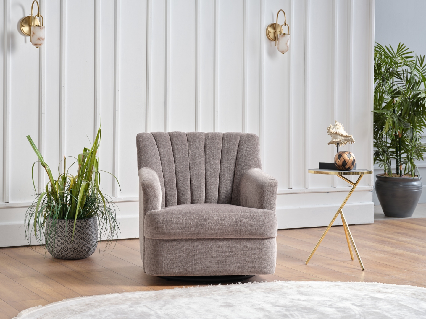Urbane Fabric Swivel Armchair