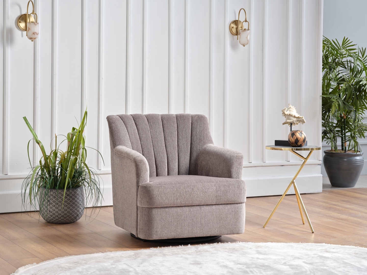Urbane Fabric Swivel Armchair