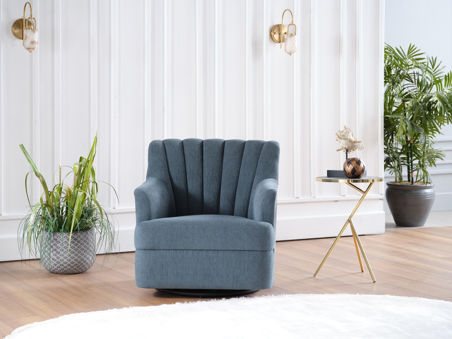 Urbane Fabric Swivel Armchair