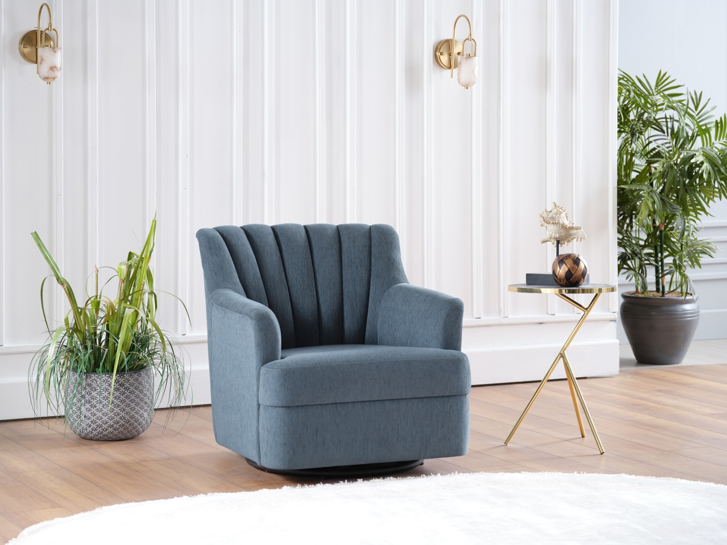 Urbane Fabric Swivel Armchair