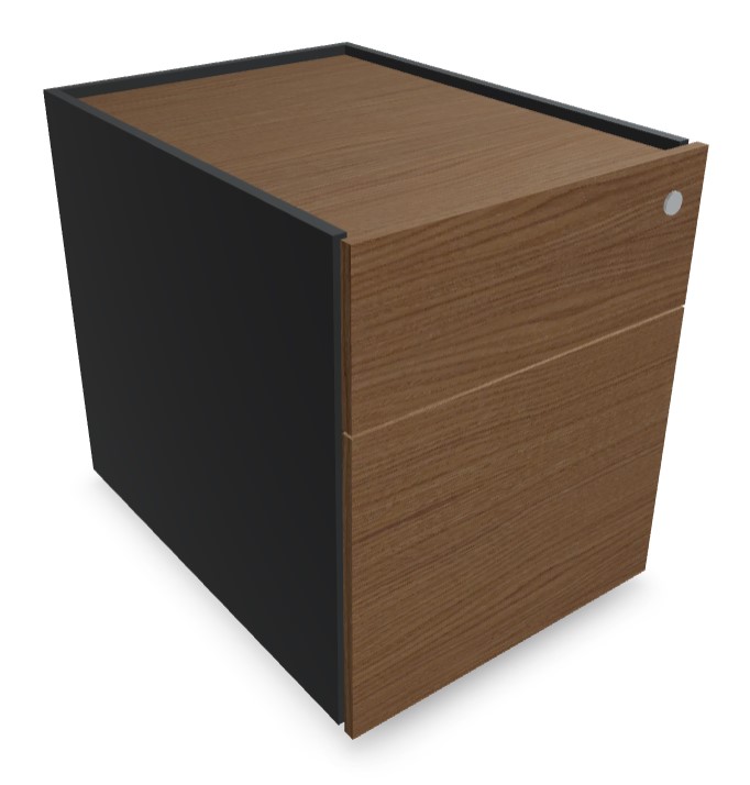 Viga Office D23.6" Veneer Lockable Pedestal w/3 Drawers