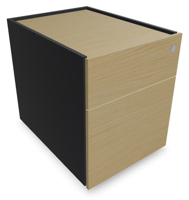 Viga Office D23.6" Veneer Lockable Pedestal w/3 Drawers