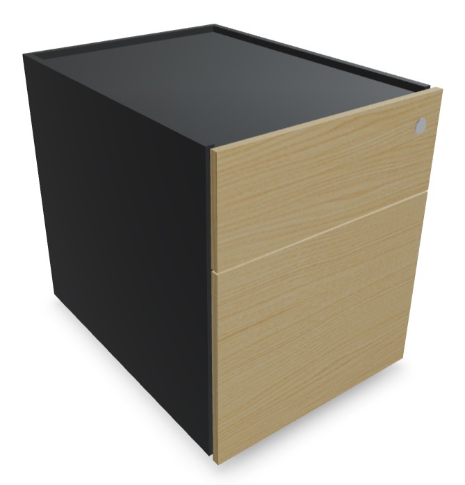 Viga Office D23.6" Veneer Lockable Pedestal w/3 Drawers