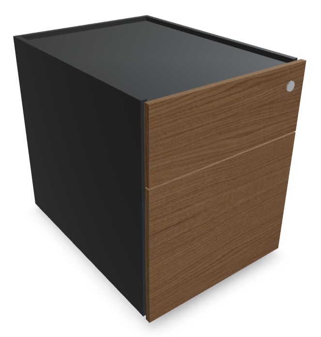 Viga Office D23.6" Veneer Lockable Pedestal w/3 Drawers