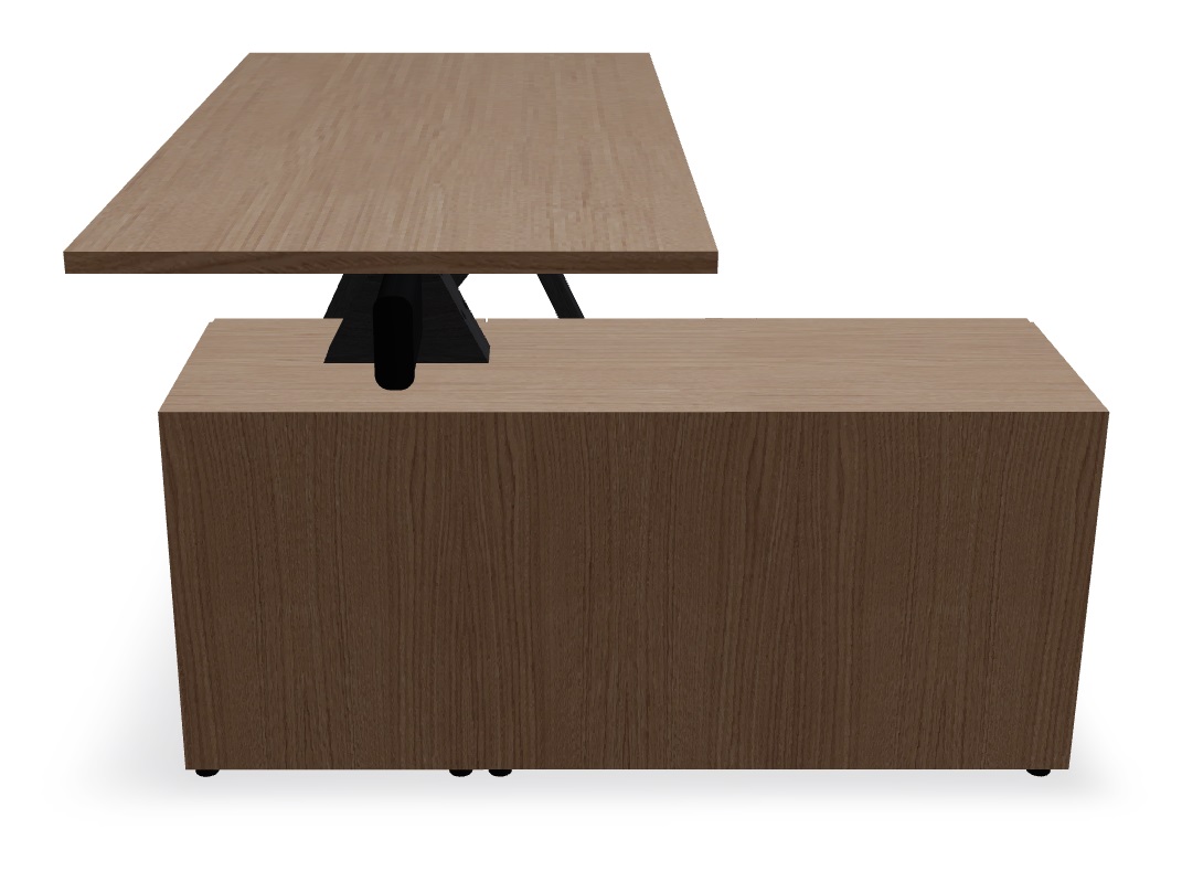 Viga Office Veneer Single Desk w/Managerial Storage w/3 Fronts Left, W62.9" x D51.1"