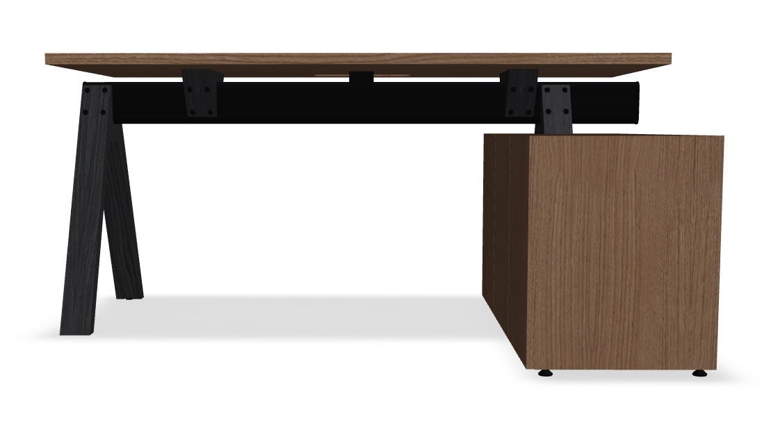 Viga Office Veneer Single Desk w/Managerial Storage w/3 Fronts Right, W62.9" x D51.1"