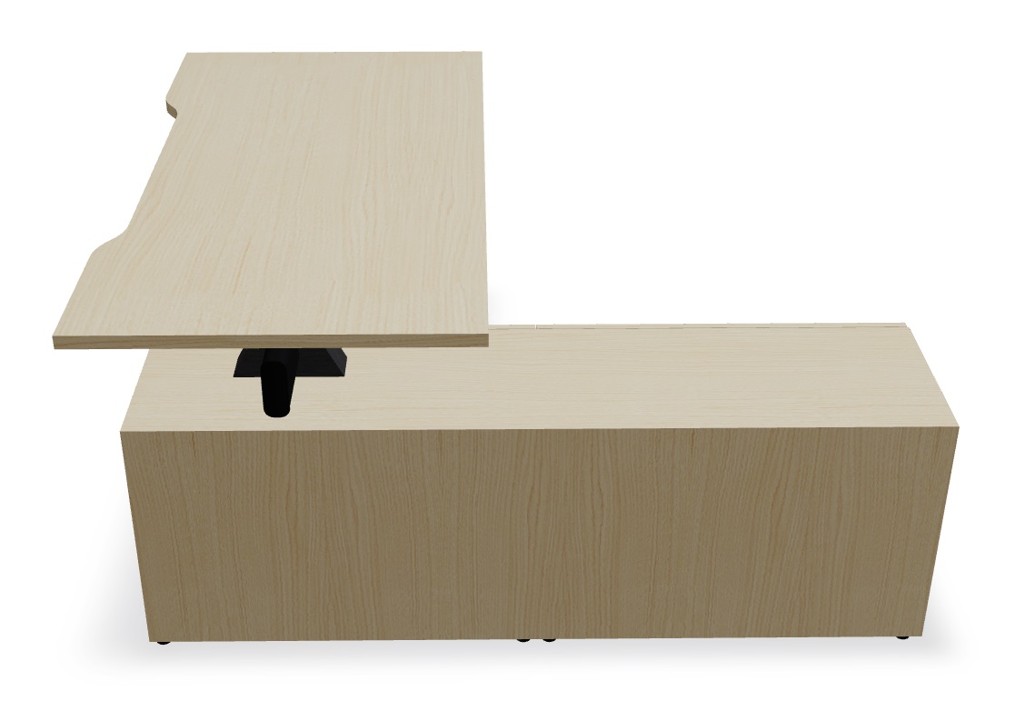 Viga Office Veneer Single Desk w/Managerial Storage w/4 Fronts Left, W62.9" x D66.5"