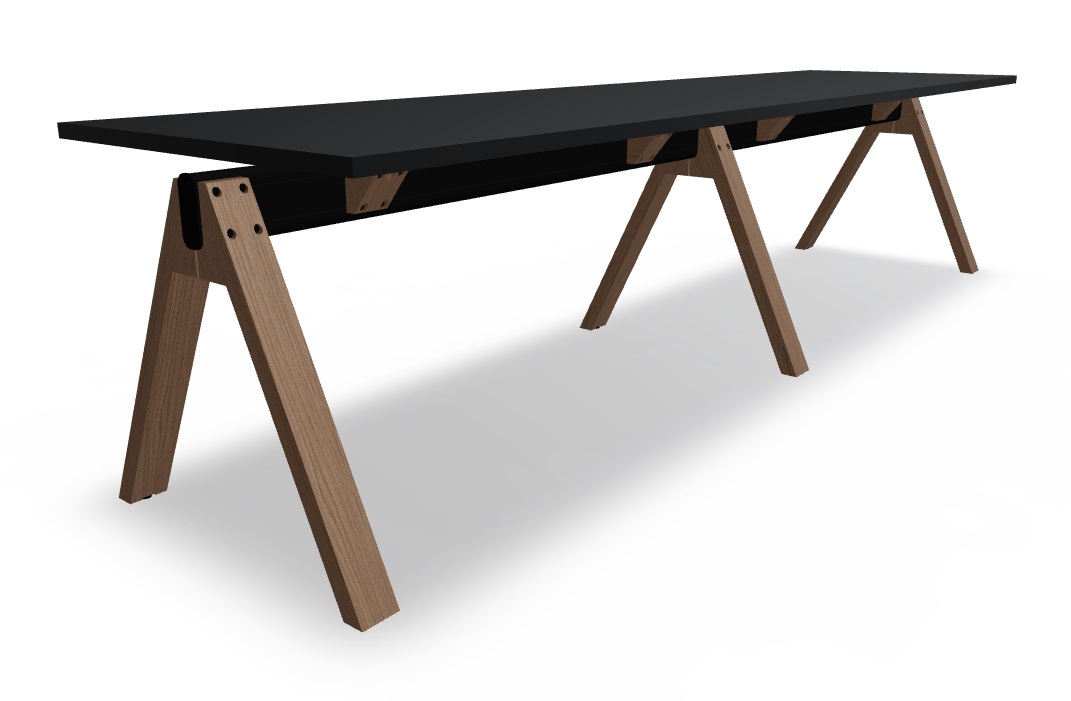 Viga Office Melamine Single-Row 2-Desk Bench