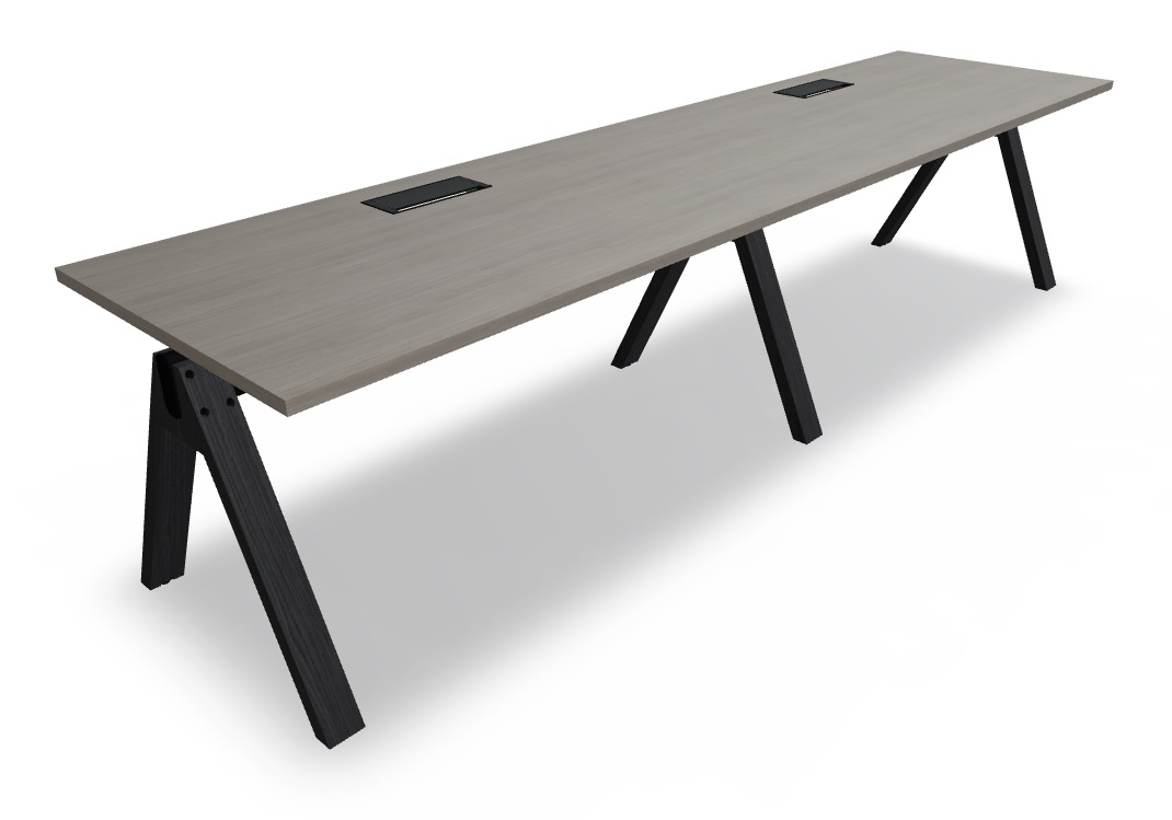 Viga Office Melamine Single-Row 2-Desk Bench