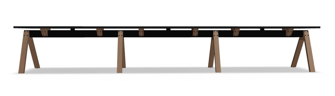 Viga Office Melamine Single-Row 3-Desk Bench