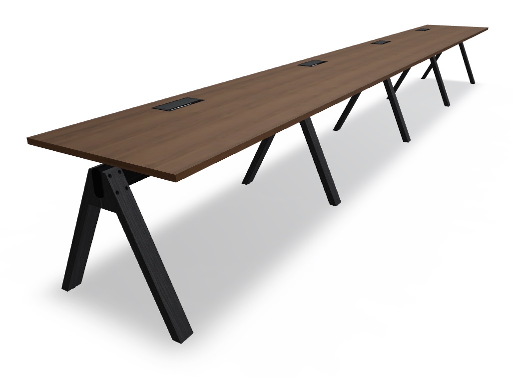 Viga Office Melamine Single-Row 4-Desk Bench