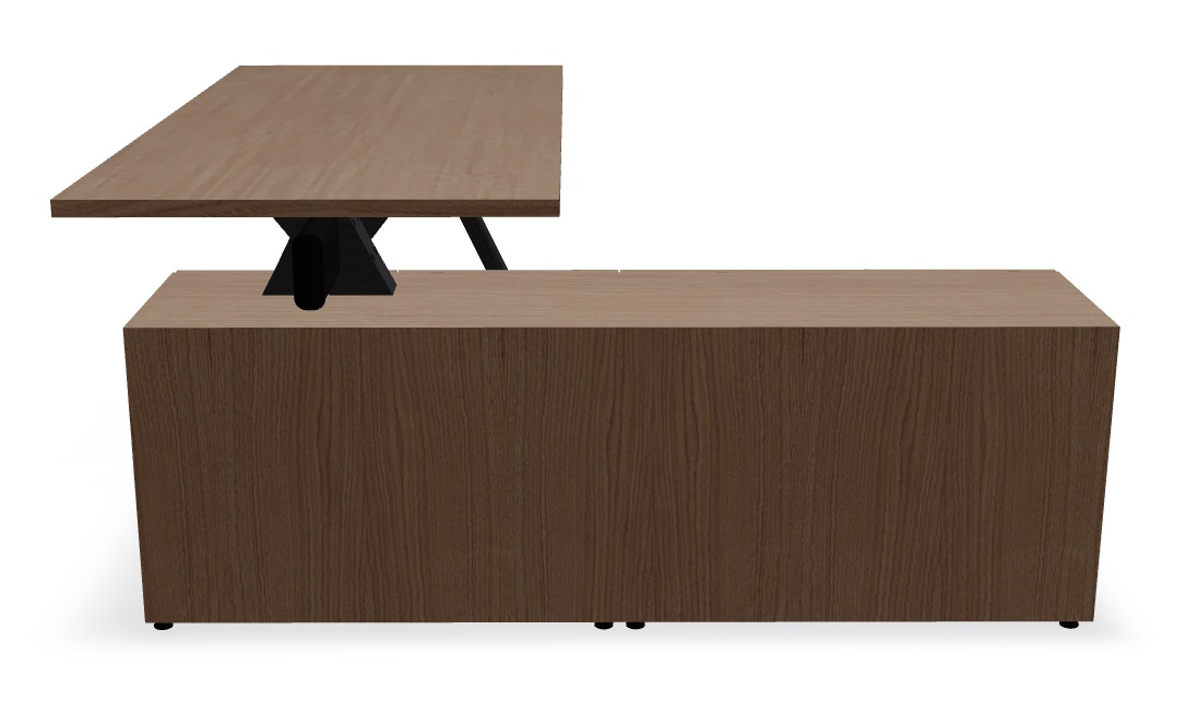Viga Office Veneer Single Desk w/Managerial Storage w/4 Fronts Left, W70.8" x D66.5"