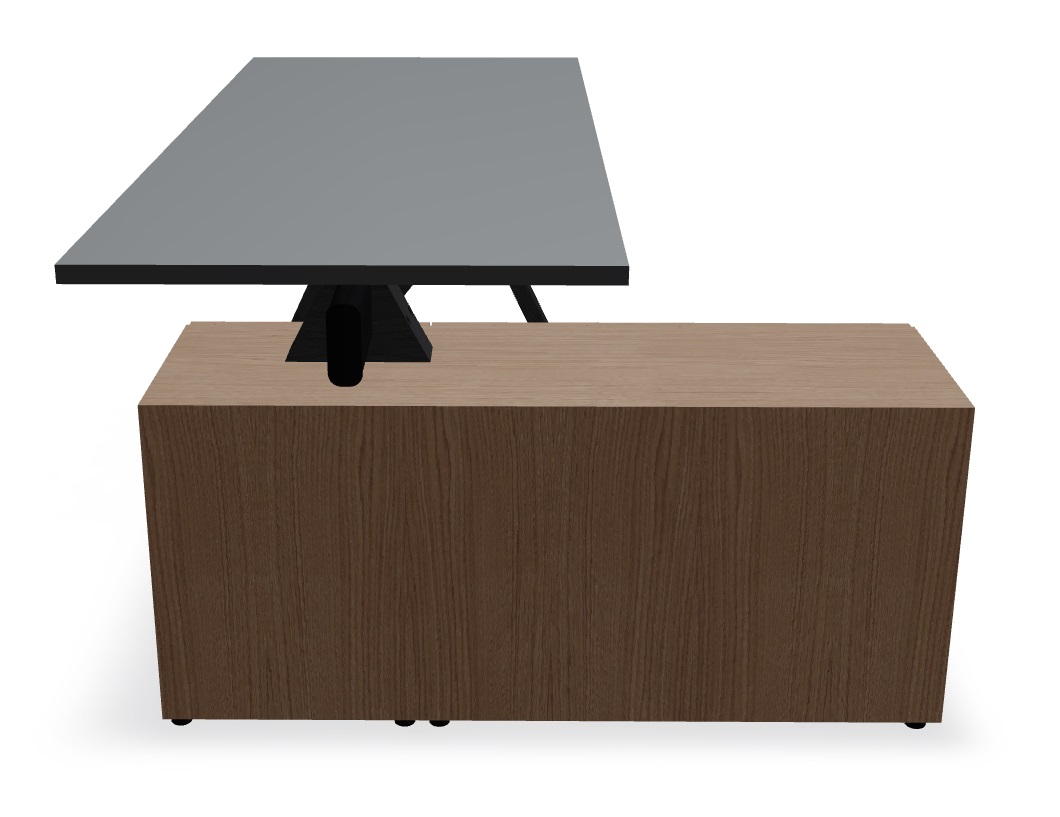 Viga Office Veneer Single Desk w/Managerial Storage w/3 Fronts Left, W78.7" x D51.1"