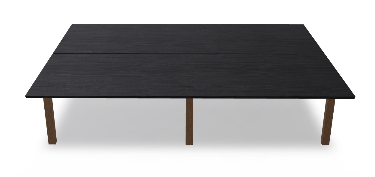 Viga Office Veneer 4-Desk Bench