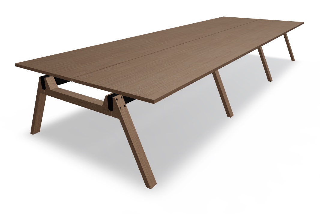 Viga Office Veneer 6-Desk Bench