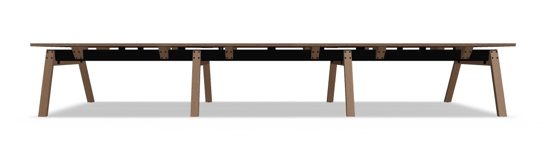 Viga Office Veneer 6-Desk Bench