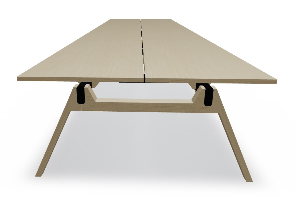 Viga Office Veneer 8-Desk Bench