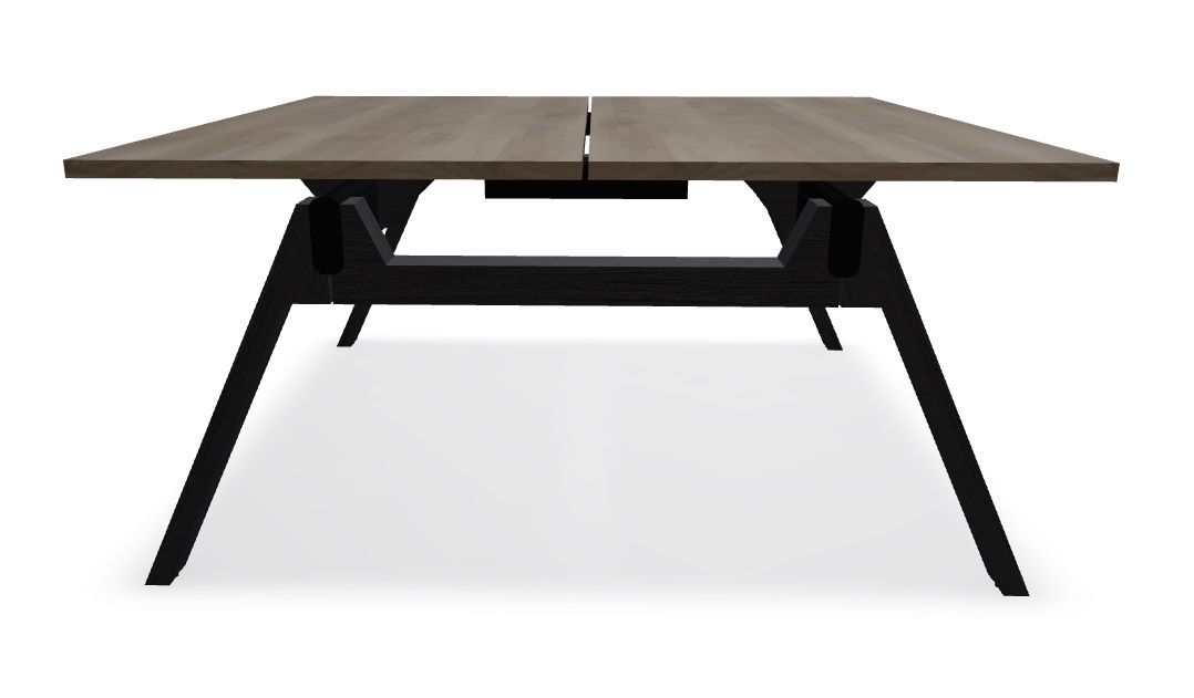 Viga Office Melamine Straight 2-Desk Bench, W62.9" x D63.3"