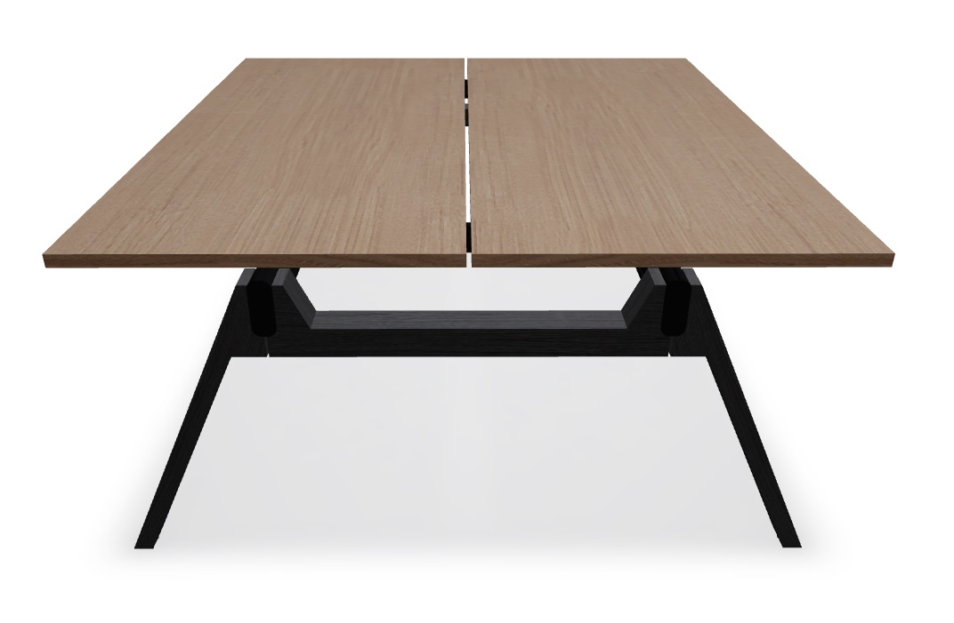 Viga Office Veneer Straight 2-Desk Bench, W70.8" x D63.3"