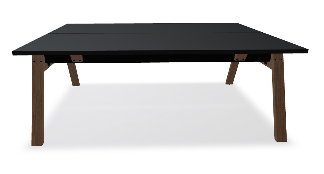 Viga Office Melamine Straight 2-Desk Bench, W78.7" x D63.3"