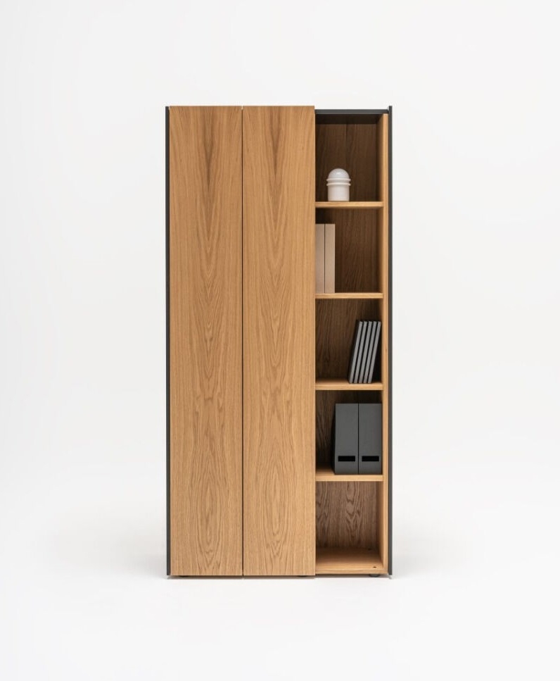 Viga Office Melamine Wardrobe w/Open Bookcase