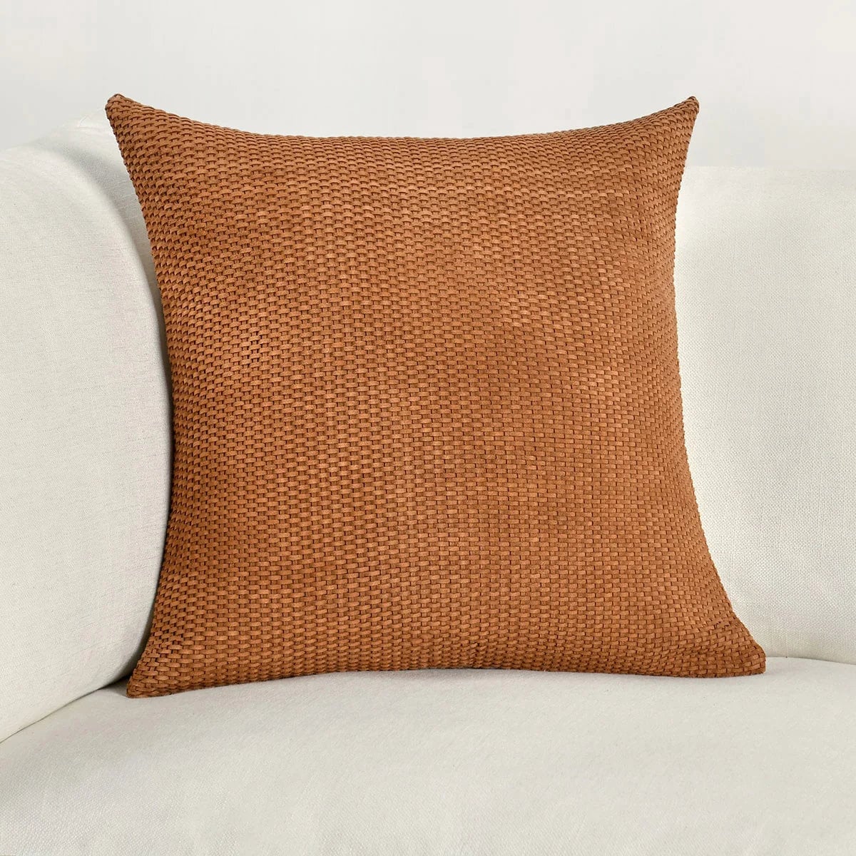 Bassinet 18x18 Suede Leather/Fabric Pillow