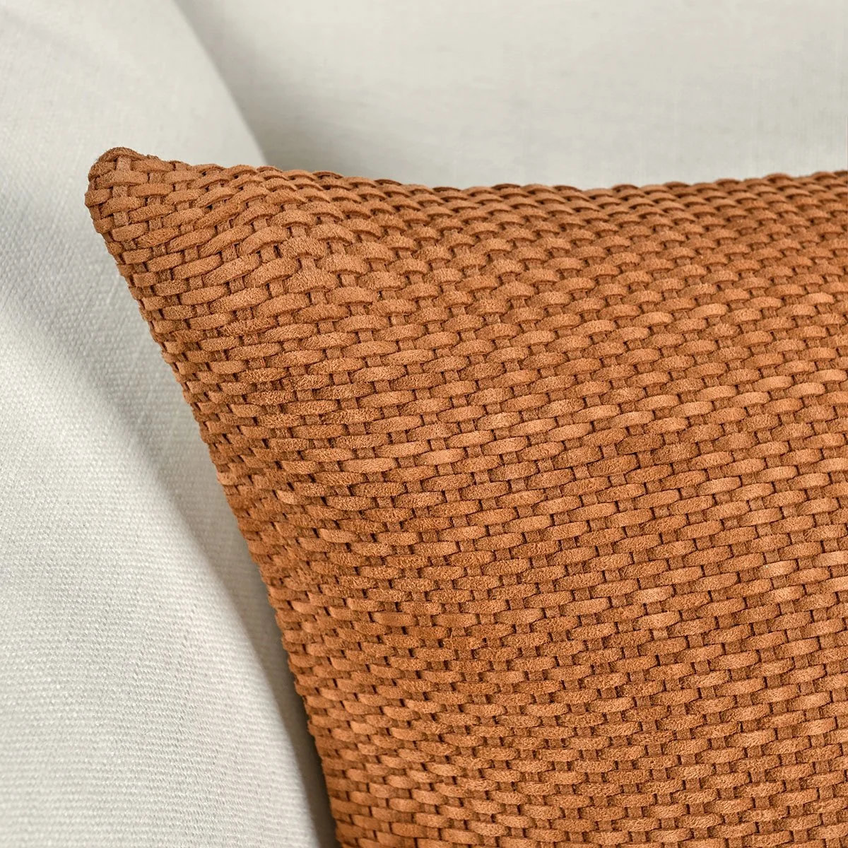 Bassinet 18x18 Suede Leather/Fabric Pillow