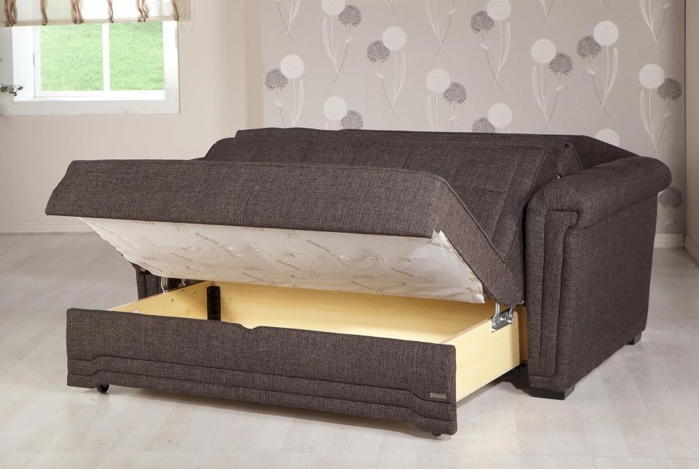 Victoria Fabric Pull Out Storage Sleeper Loveseat