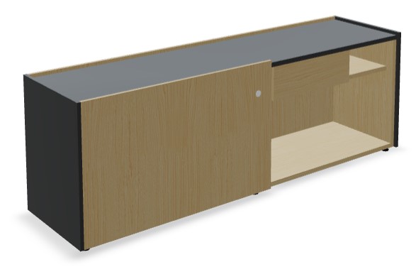 Viga Office D16.4" Veneer Sideboard w/Sliding Door & Drawer