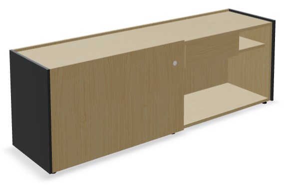 Viga Office D16.4" Veneer Sideboard w/Sliding Door & Drawer
