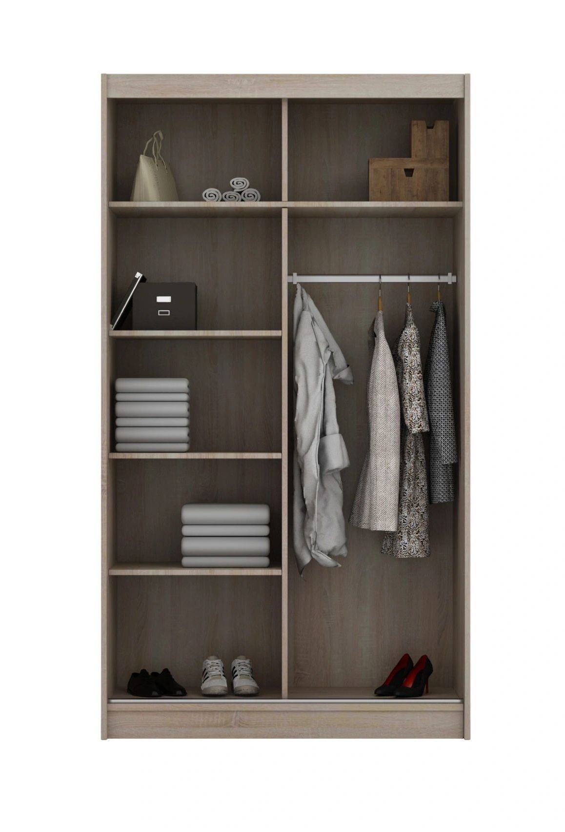 Marika 47-inch 2-Door Matte Wood Wardrobe with Mirror