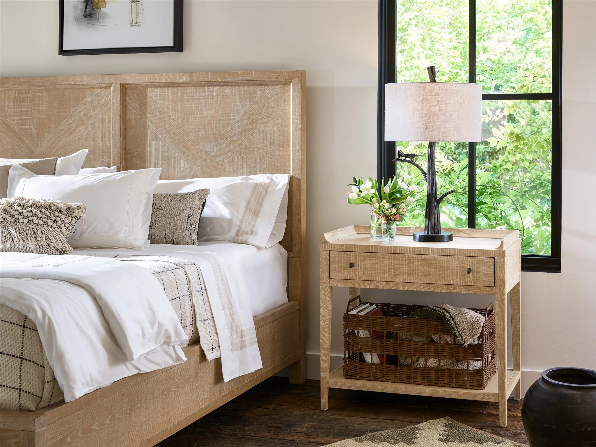 Ames Wood Panel Bedroom Set