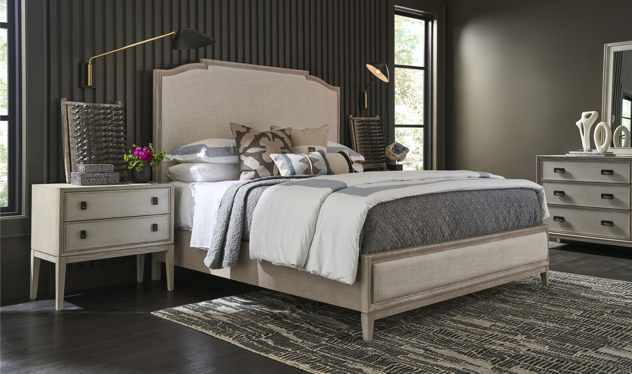 Coalesce Fabric/Wood Panel Bed, King Size