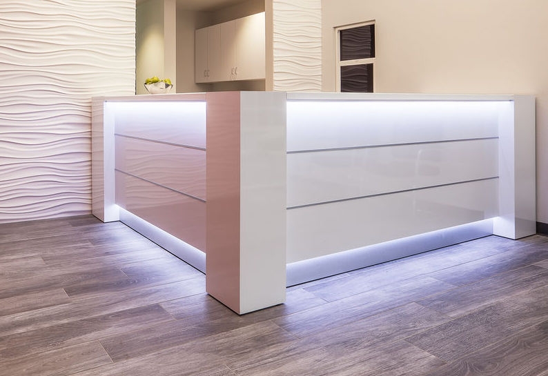 Valde 86" Corner Reception Desk with light