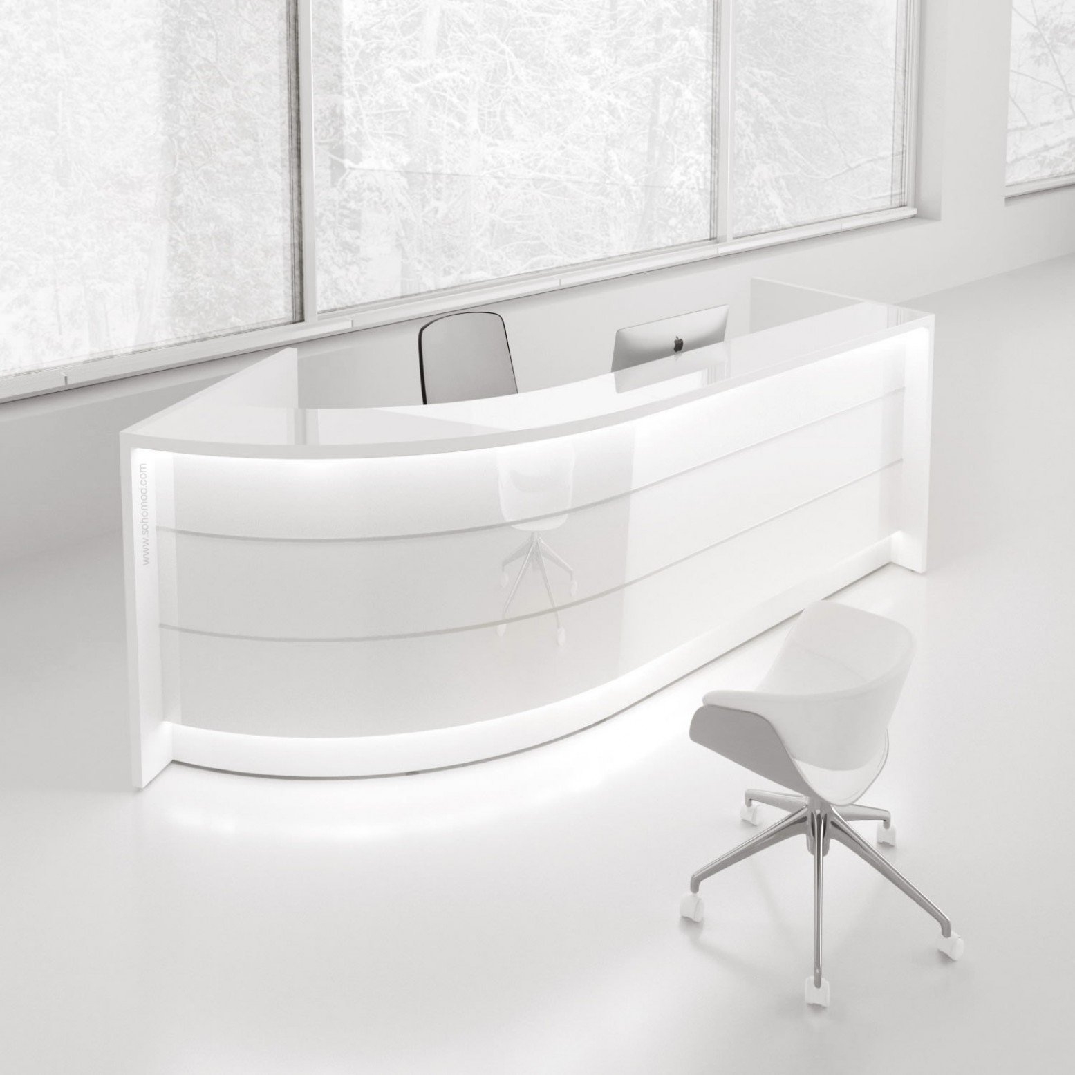 Valde 107" Curved Reception Desk by MDD
