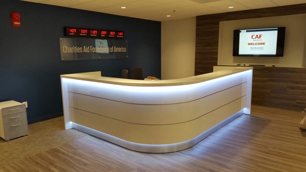 VALDE J Shaped Reception Desk by MDD