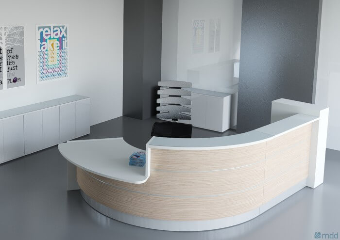 Valde 96" Corner Reception Desk With RAF Counter Top