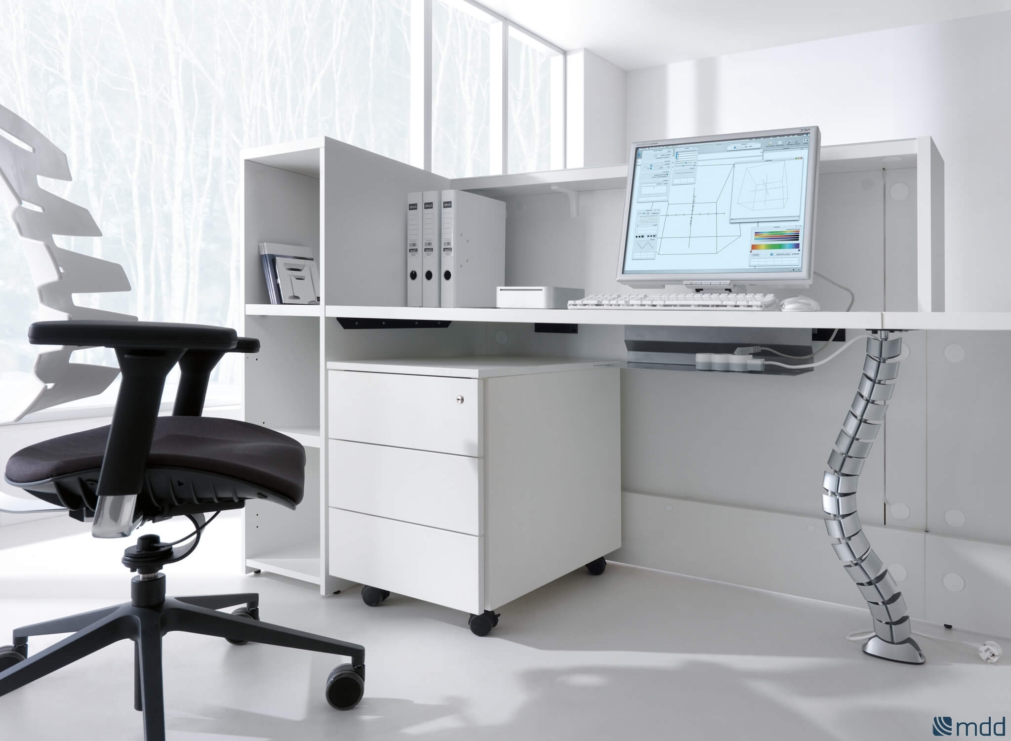 116" Straight Reception Counter Right Side Valde by MDD