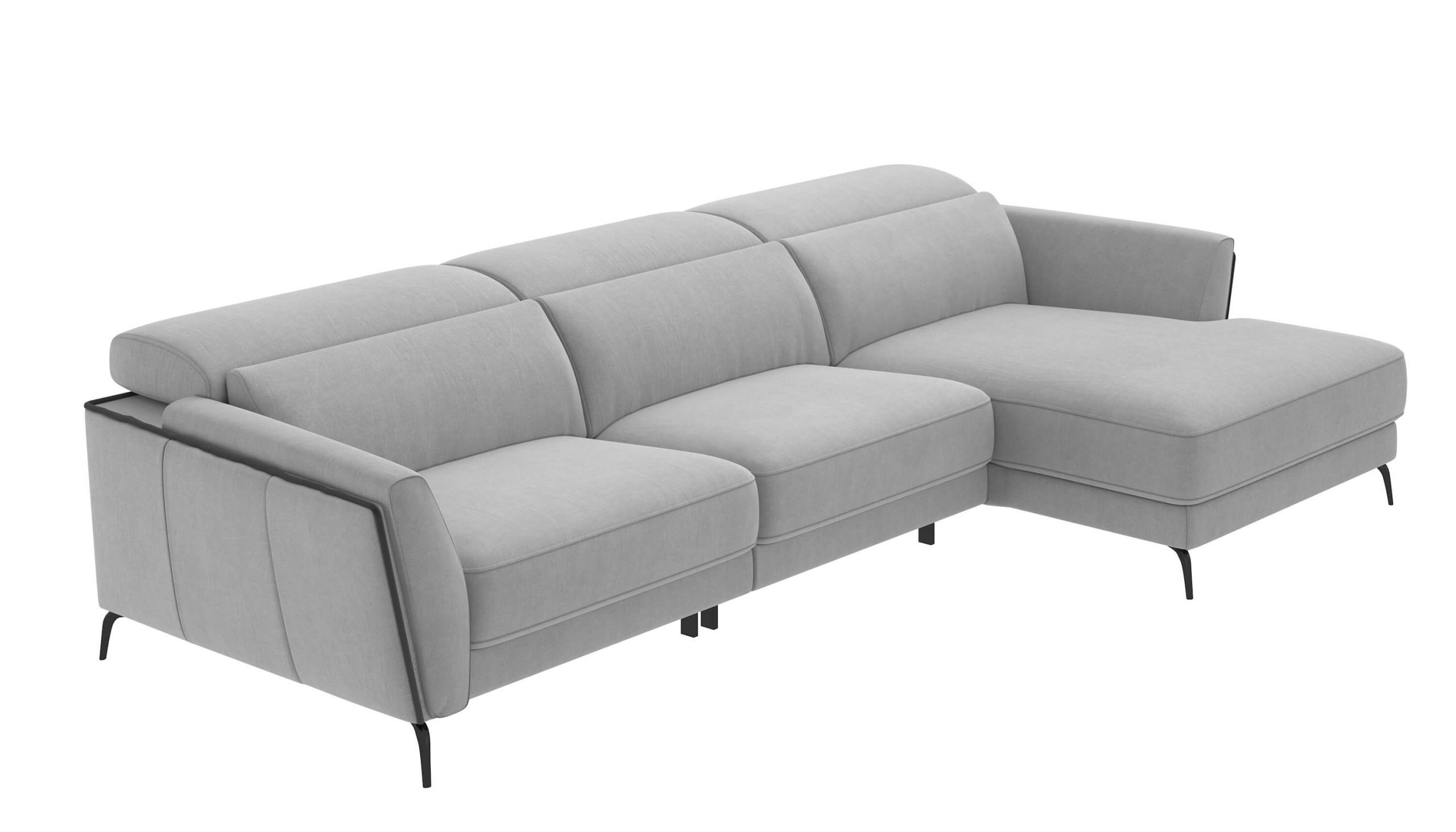 Valencia Microfiber Fabric L-Shaped Reclining Sectional Sofa w/Right Chaise