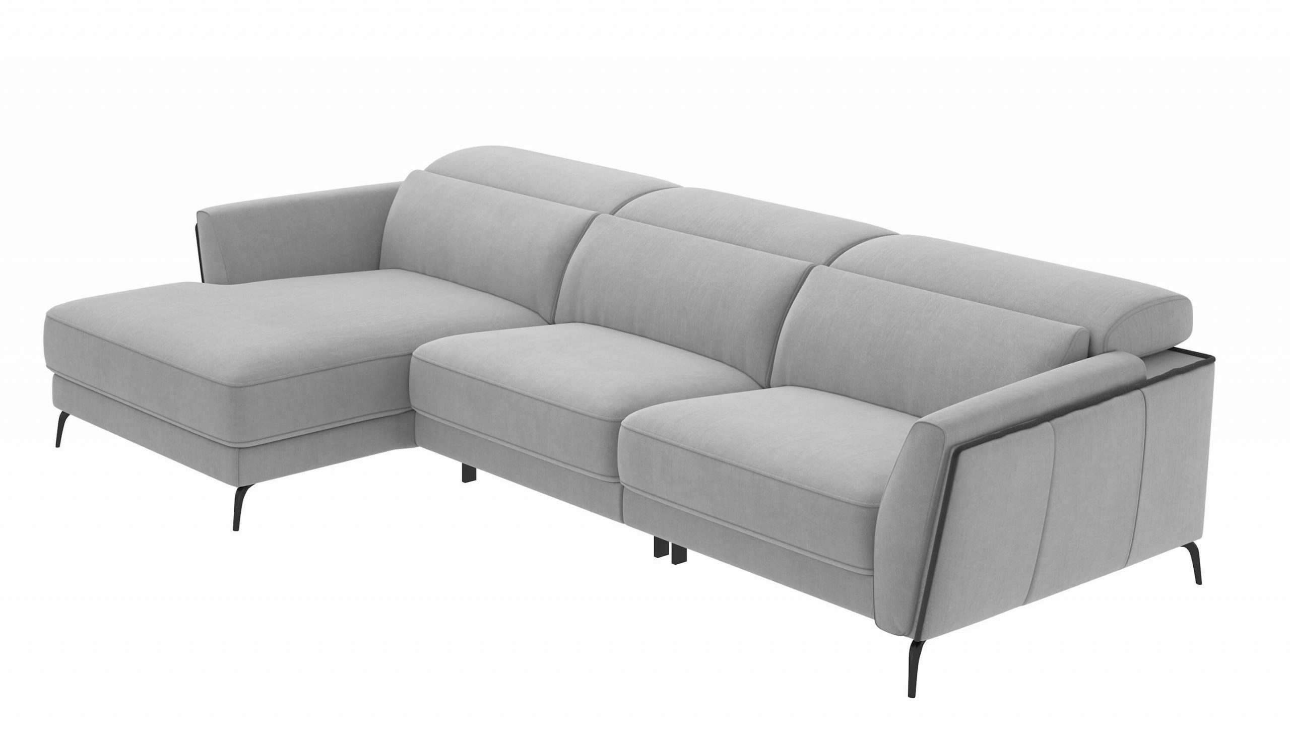Valencia Microfiber Fabric L-Shaped Reclining Sectional Sofa w/Left Chaise