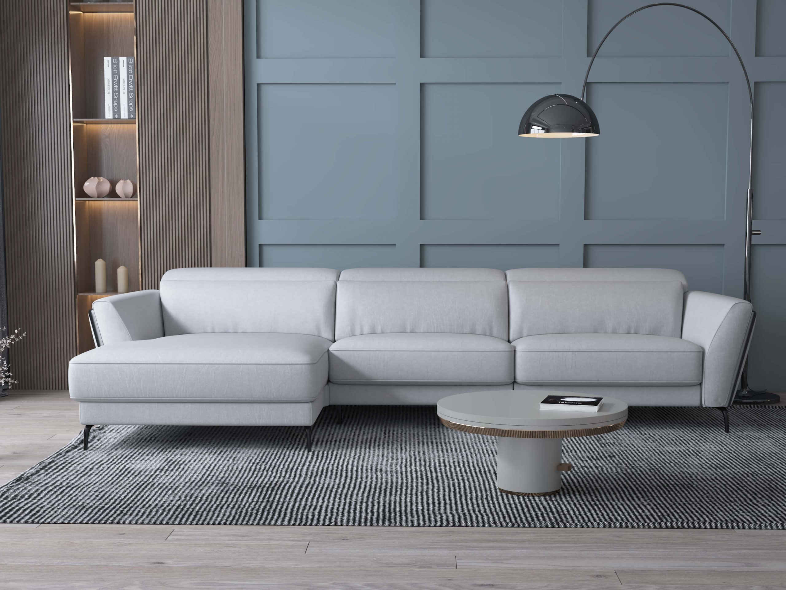 Valencia Microfiber Fabric L-Shaped Reclining Sectional Sofa w/Left Chaise