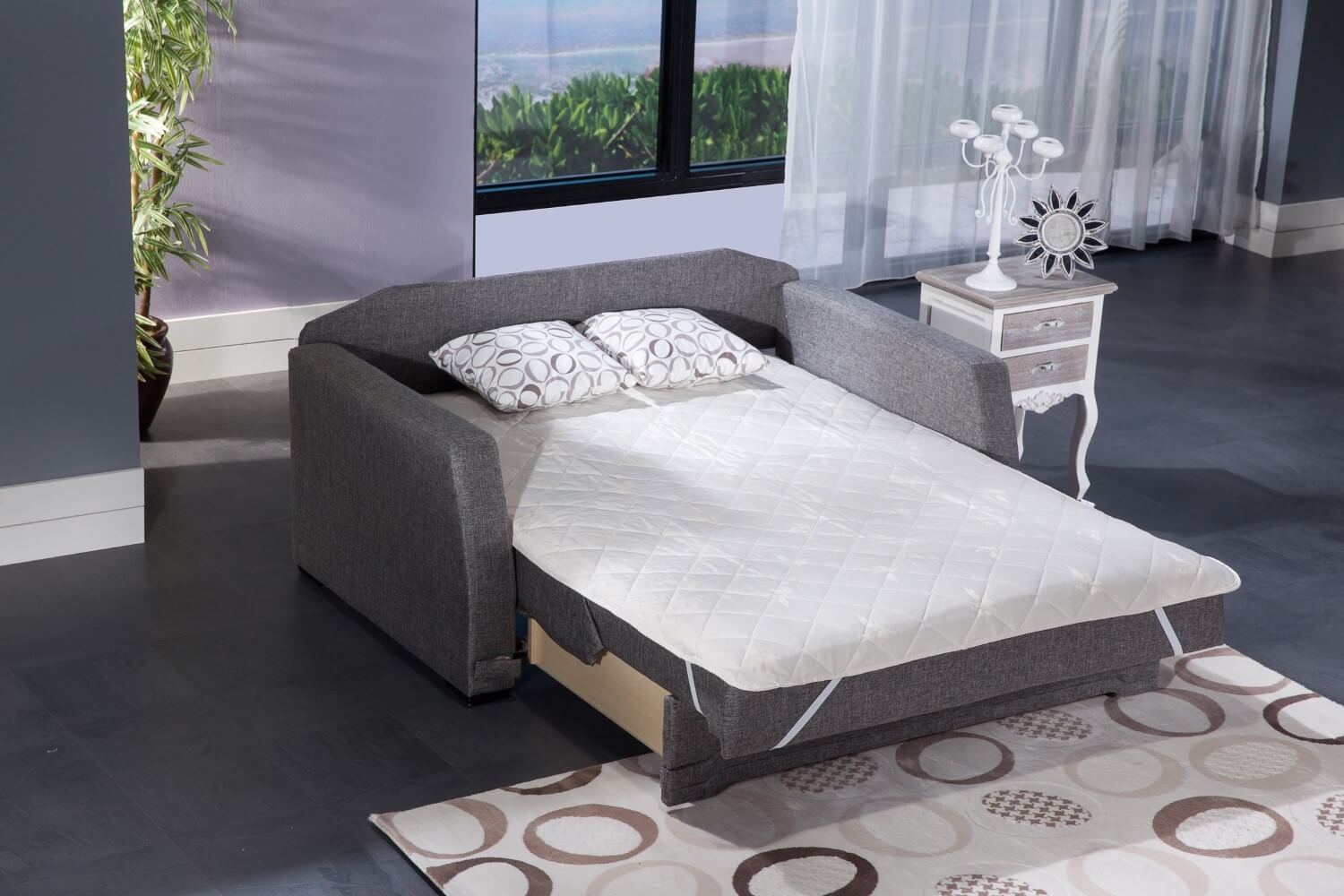 Valerie Fabric Storage Sleeper Loveseat